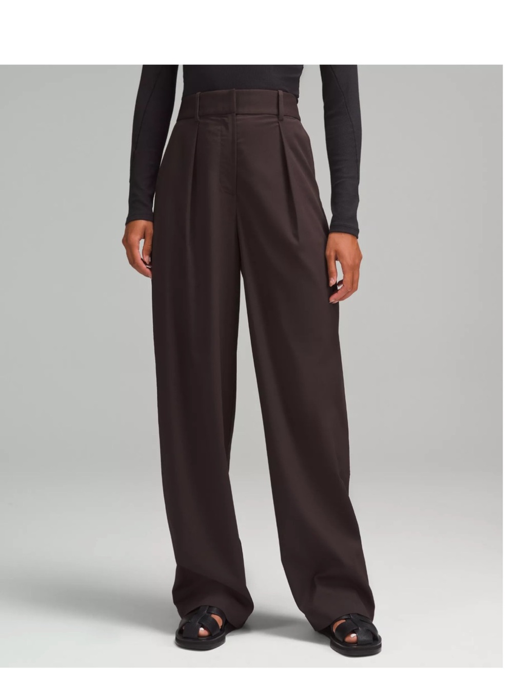 Lululemon Wide-Leg High-Rise Pants in Espresso